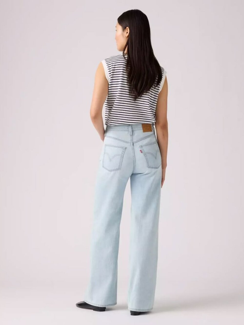 Levi's Ribcage Wide-Leg Linen+ Jeans - Luxury Trip Light Wash - Size 29 - Picture 6 of 6